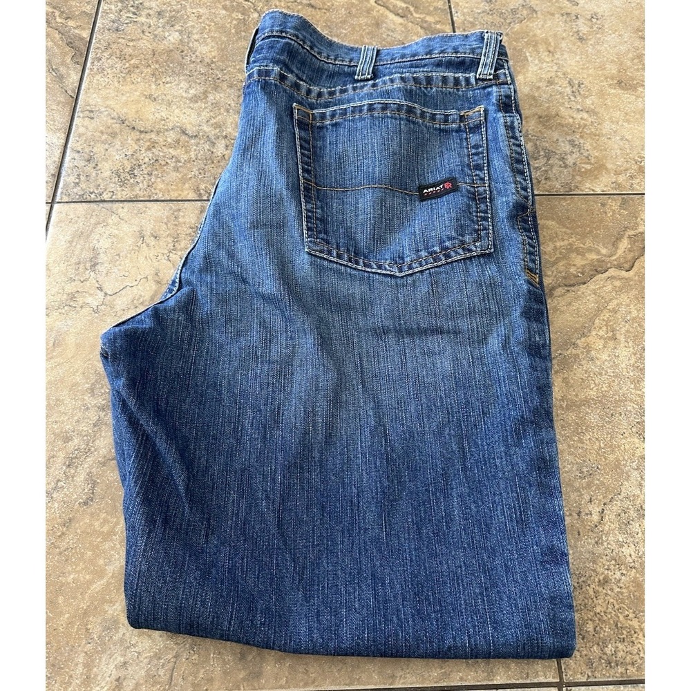 Ariat FR M3 Loose Straight Mens 46X33  Blue Denim Stretch 5 Pocket Jeans